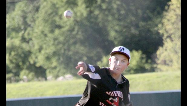 Staff Photo by Byron Higgin Ben Skorczewski struck out seven and got the win against Granite Falls.