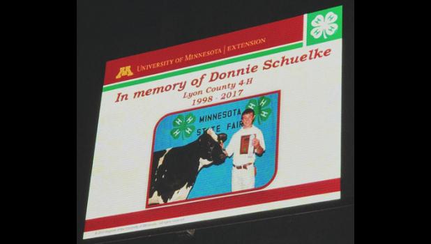 Special photo. Donnie's slide nicely put together by the Minnesota 4-H Dairy Staff.