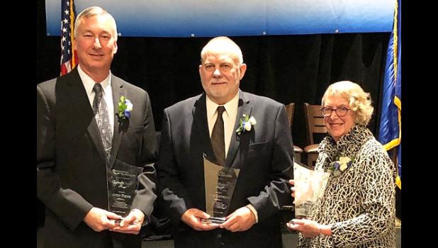 Special photo. Curt Eischens (center) was a Cooperative Network award recipient pictured with two other award winners, Andy Fiene and Dr. Ann Hoyt.