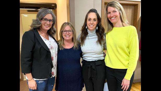 Contributed photo. These four helped to coordinate and organize the Flurry of Fun on Saturday evening. Left to right: Chassidy DeRoode, Julie Pohlen, Nikki Traen and Laura Hennen.