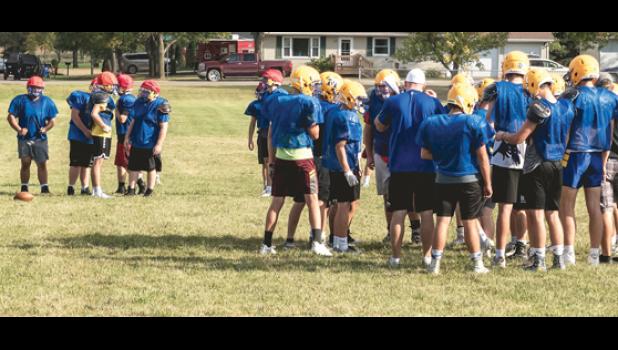 Mascot photo by Brian Jeremiason The Minneota football team is gearing up for the season opener on the road Oct. 9 against MACCRAY.
