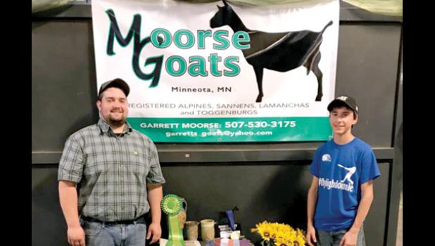 Special photo. Garrett Moorse and Josh Schuelke of Minneota just spent a week in Columbus, Ohio with the best dairy goats and breeders in the country at the annual American Dairy Goat Association National Show and Convention.