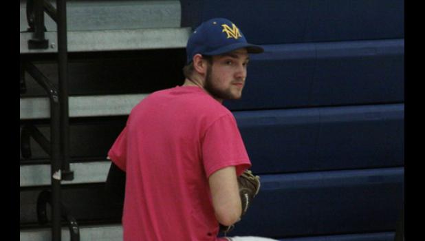Staff Photo by Byron Higgin. Lefty Grady Moorse will take to the mound for the Vikings this season.