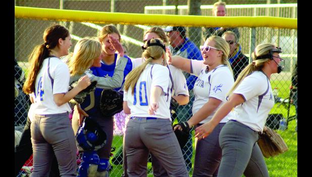 Photo for the Mascot by Sue Jacobson Minneota celebrated winning a share of the Camden Conference Championship. They got the No. 2 ranking in the Section 3AA Playoffs and will play Montevideo on Tuesday in Minneota.