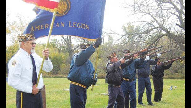 Mascot photo by Scott Thoma The local Veterans Honor Guard was on hand for the memorial service.