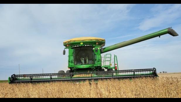 Contributed photo An area farmer harvests his beans on Monday morning.