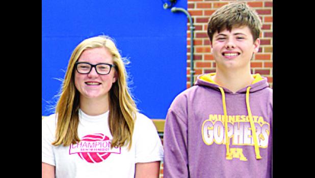 Photo for the Mascot by Sue Jacobson. Junior attendants Madison Scholten and Jackson Jeremiason.