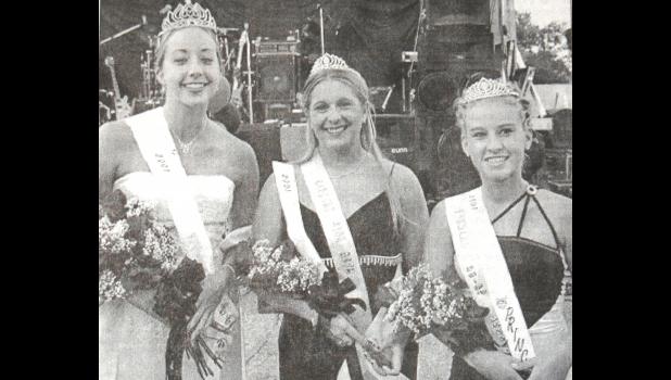 Emily Kopfmann, left, was crowned the 2001-2002 Boxelder Bug Days queen during the coronation on Saturday, Sept. 7, 2001. Jacqlyn Downing, center, and Nikki Neisius were crowned Princesses.
