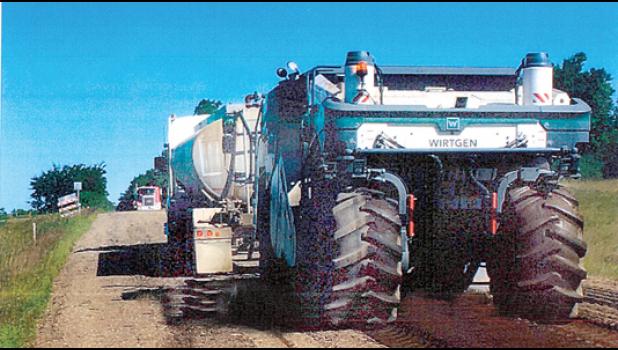 Special Photo. This reclaimer was used to give the roads in Lyon County additional strength.