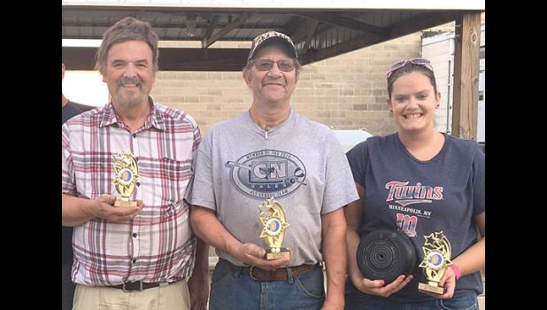 Special photo. The adult winning team from the 12 teams entered were: (Left to right) Dave Murschel, Jim LaBat and Danielle Kerkhaert.