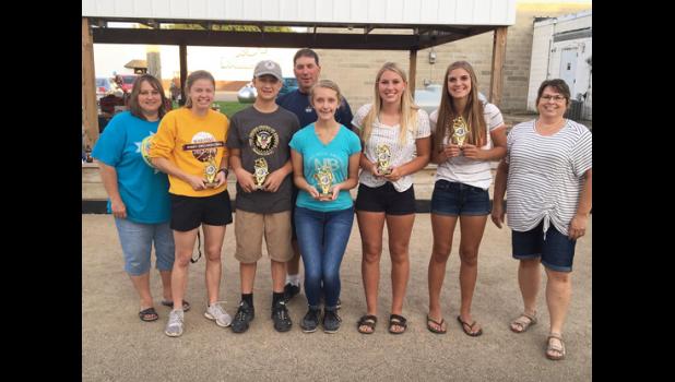 Special photo. The youth included: (left to right) Minnesota COF Sponsor/Treasurer Jane Murschel; First Place Lindsey Bernardy; second place Brandon Seifert; Chief Ranger Steve Hennen (back); third place Brittney Seifert, fourth place Morgan Hennen and Honorable Mention Abby Hennen.