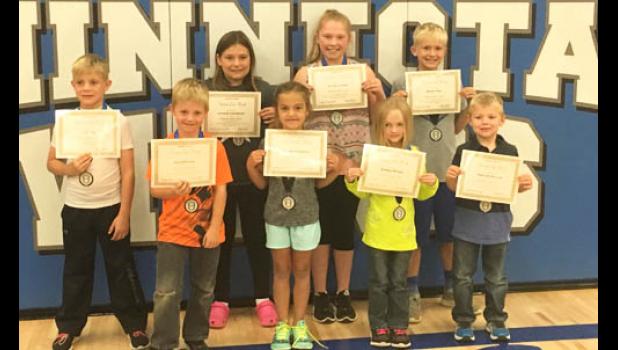 Special Photo. Elementary Valor Students are: (front row, left to right) Hunter Kack, Brilee Anderson, Aubree Myhre and Kestler Gillund. Back: Cael Fier, Jacquelynn Moon, Kylee Loyson and Brock Fier.