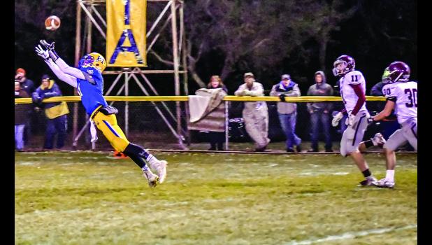 Photo for the Mascot by Brian Jeremiason Thomas Hennen leaped for a long reception from brother Jacob.