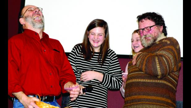 Photo for the Mascot by Sue Jacobson. A good laugh was enjoyed by Mike (left) and Joe Tillemans (right) during the Bethel Community Church’s annual Valentine’s Day celebration Sunday night.