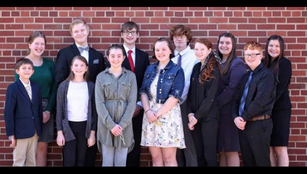 Contributed photo The Minneota Speech team that competed on Saturday. Back row, left to right: Cora Fischer, Joe Voit, Thomas Belaen, Tristan Bierschenk, Emma Lipinski, Katie Walerius. Front row, left to right: Nolan VanKeulen, Ava Panka, Addison Buysse, Reagan Bierschenk, Joey Clark, Wyatt Pohlen.