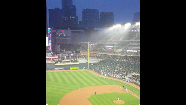 It was a rainy night at Target Field.