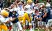 Minneota defensive lineman Sam Myhre intercepts a pass and returns it 27 yards for a touchdown in the second quarter. 