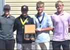 The Minneota boys’ golf team won the Camden Conference title last Tuesday. Left to right: Easton Sheik, Berkley Sheik, Jase Sorensen, Owen Dalager, Randy Sorensen, Blayze Hulzebos.