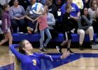 Staff Photo by Byron Higgin Ellie Pesch has been a reliable server for Minneota and she served well Tuesday night against Lakeview.