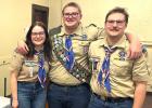 Gabriel Ludwikowski, center, is flanked by his sister, Kaitlyn, and brother Nathaniel. Gabriel became the third sibling to earn Eagle Scout ranking on Saturday. 