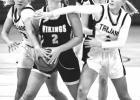 Jaylyn Coequyt of Minneota battles for a rebound against two Ortonville players last Thursday night in Minneota. 
