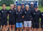 Minneota’s state boys’ golf team. Front row, left to right: Colt Bouwman, Blayze Hulzebos, Owen Dalager, Jase Sorensen, Randy Sorensen, Easton Sheik, Berkley Sheik. Back row, left to right, assistant coach Jackson Esping, head coach Walker Hennen, assistant coach Zac Corbin. 