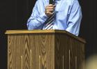 Minneota coach and physical education teacher Chad Johnston was the keynote speaker at the Minneota High School graduation. 