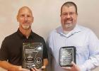 Minneota girls basketball coach Chad Johnston, left, was named the Minnesota Championship Coach of the Year, as well as Class A Coach of the Year at Minnesota Coaches Association banquet Saturday in Minnetonka. Al Panka, right, was named the Class A Assistant Coach of the Year. 