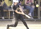 Kiersyn Hulzebos lines one of her two hits against MACCRAY last Tuesday in Minneota. 