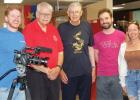 Royal and Charlie Hettling, second and third from left, respectively, are flanked by PBS cameraman Ben Dempcy, left, Kristoffer Gieske and Dan Conroy. 