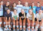 The Minneota volleyball team. Front row, left to right: Lyzah Sussner, Ellie Pesch, McKenzie Tolk, Ireland Stassen, Raeann Bruner. Back row, left to right: Megan Krog, Jeren Rost, Mckenna Yost, Abby Frie, Abby Rost, Abby Hennen, Natalee Rolbiecki. 